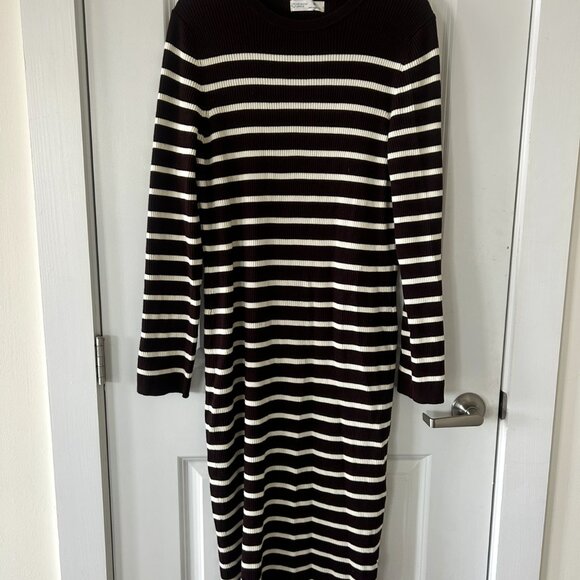 PRIMARK STRIPPED MIDI KNIT DRESS - Picture 6 of 11